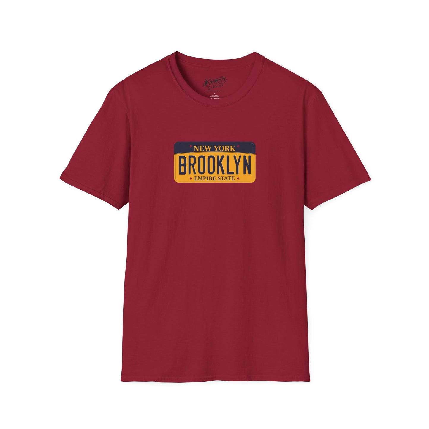 New York License Plate Graphic Tee with Brooklyn Text T-Shirt