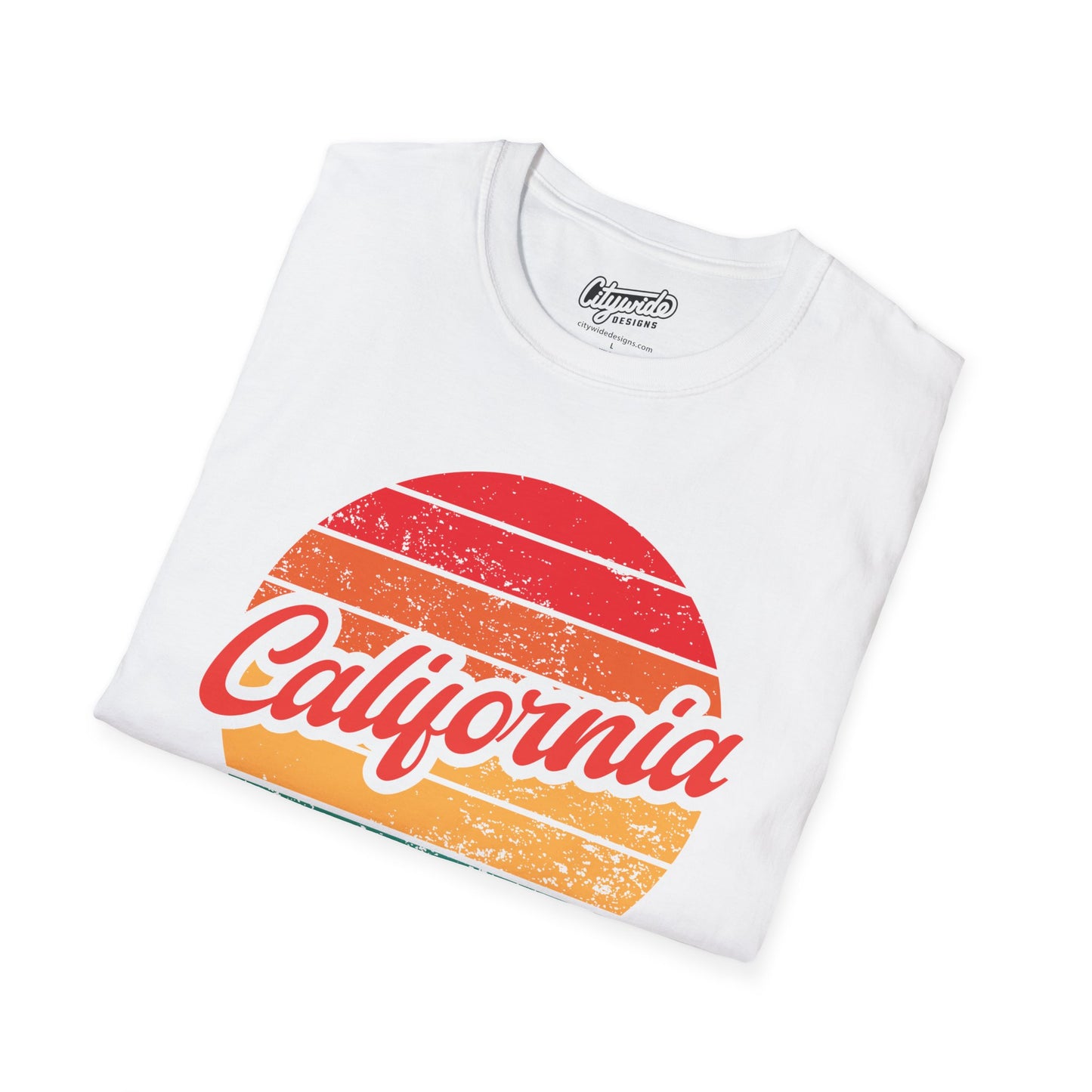 California, Colorful Retro Sunset Graphic T-Shirt