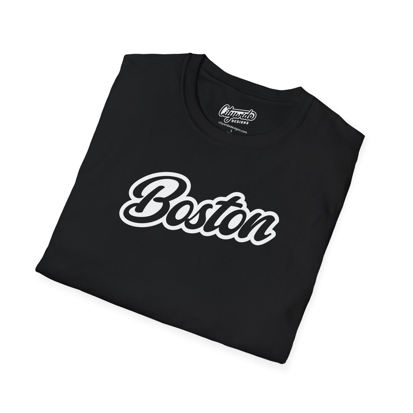 Boston, MA Classic Script Text Stylish T-Shirt