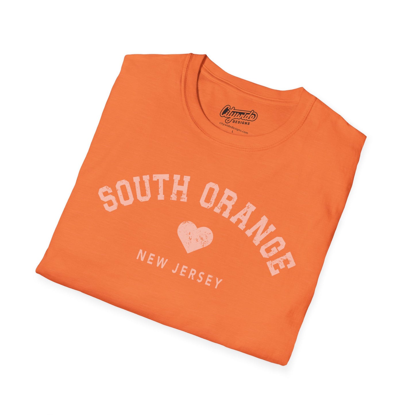 South Orange, NJ T-Shirt with Heart, Faded, Distressed Look