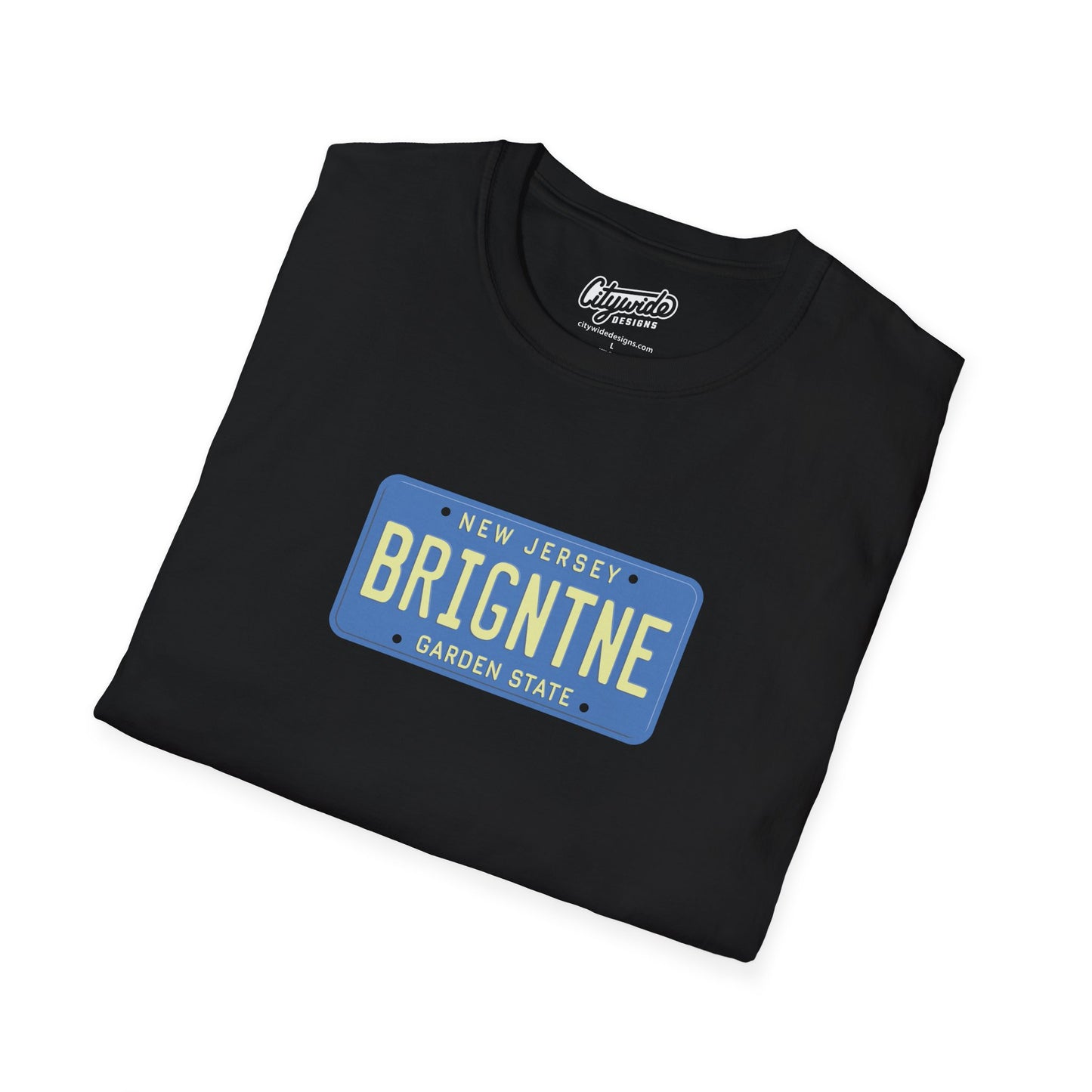 New Jersey Personalized License Plate Graphic Tee with Brigantine Text
