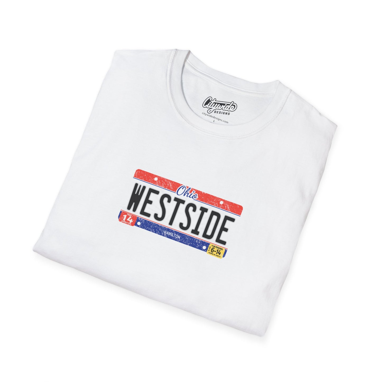 Ohio Personalized License Plate Graphic Tee with West Side Text