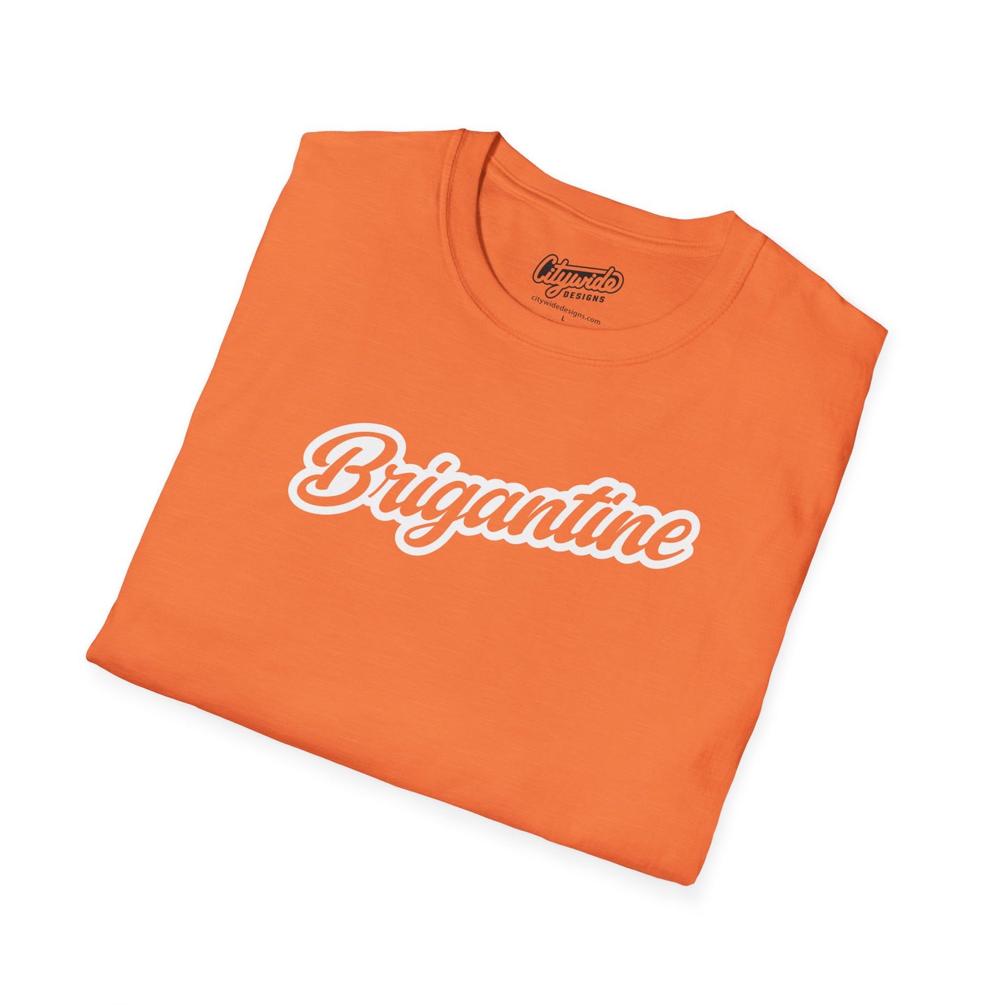 Brigantine NJ, Fancy Script Text Graphic T-Shirt