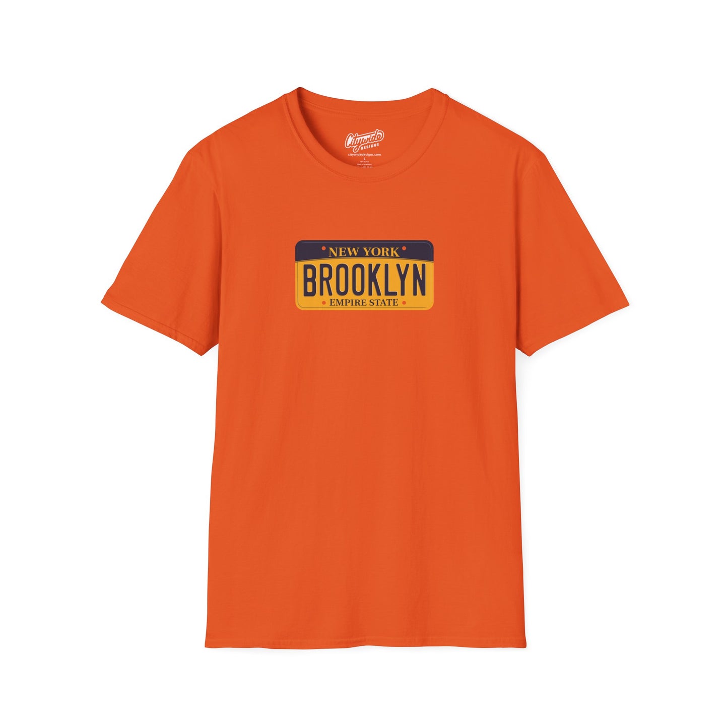New York License Plate Graphic Tee with Brooklyn Text T-Shirt