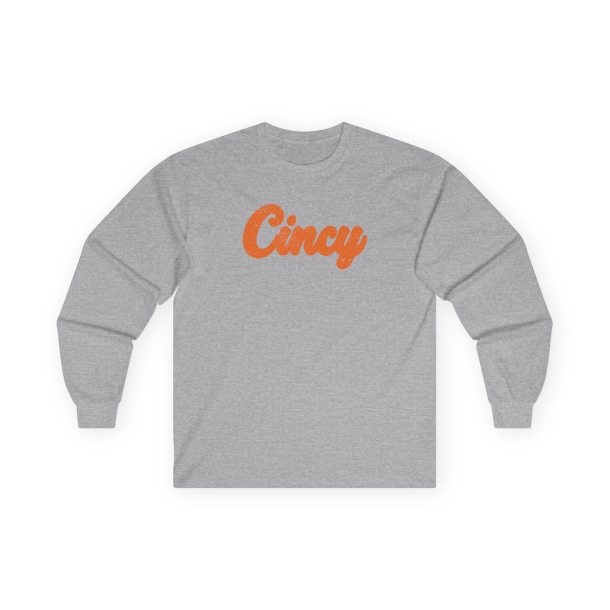Cincy Script Long Sleeve Tee — Retro Cincinnati City Pride Shirt