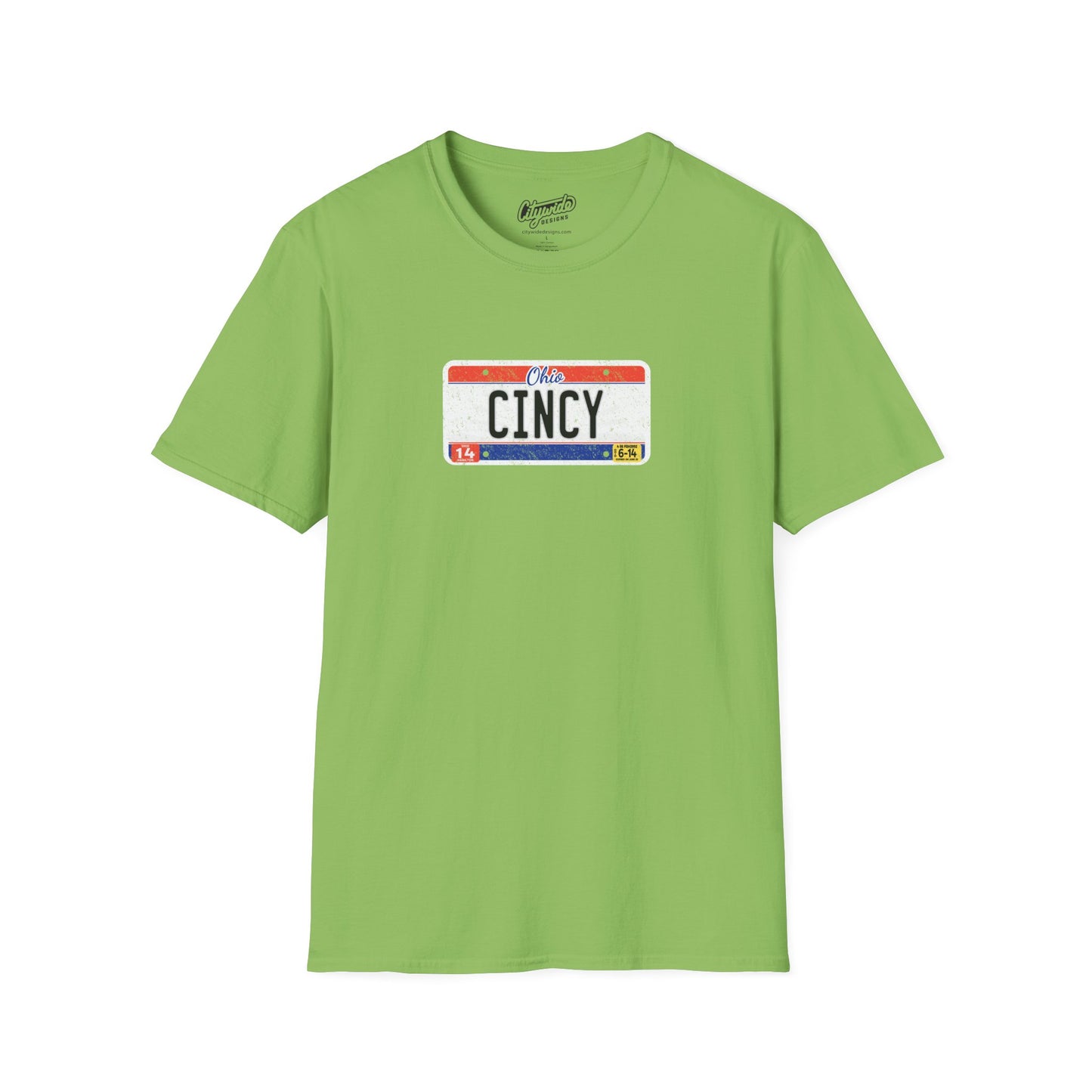Ohio Personalized License Plate Graphic Tee with Cincy Text