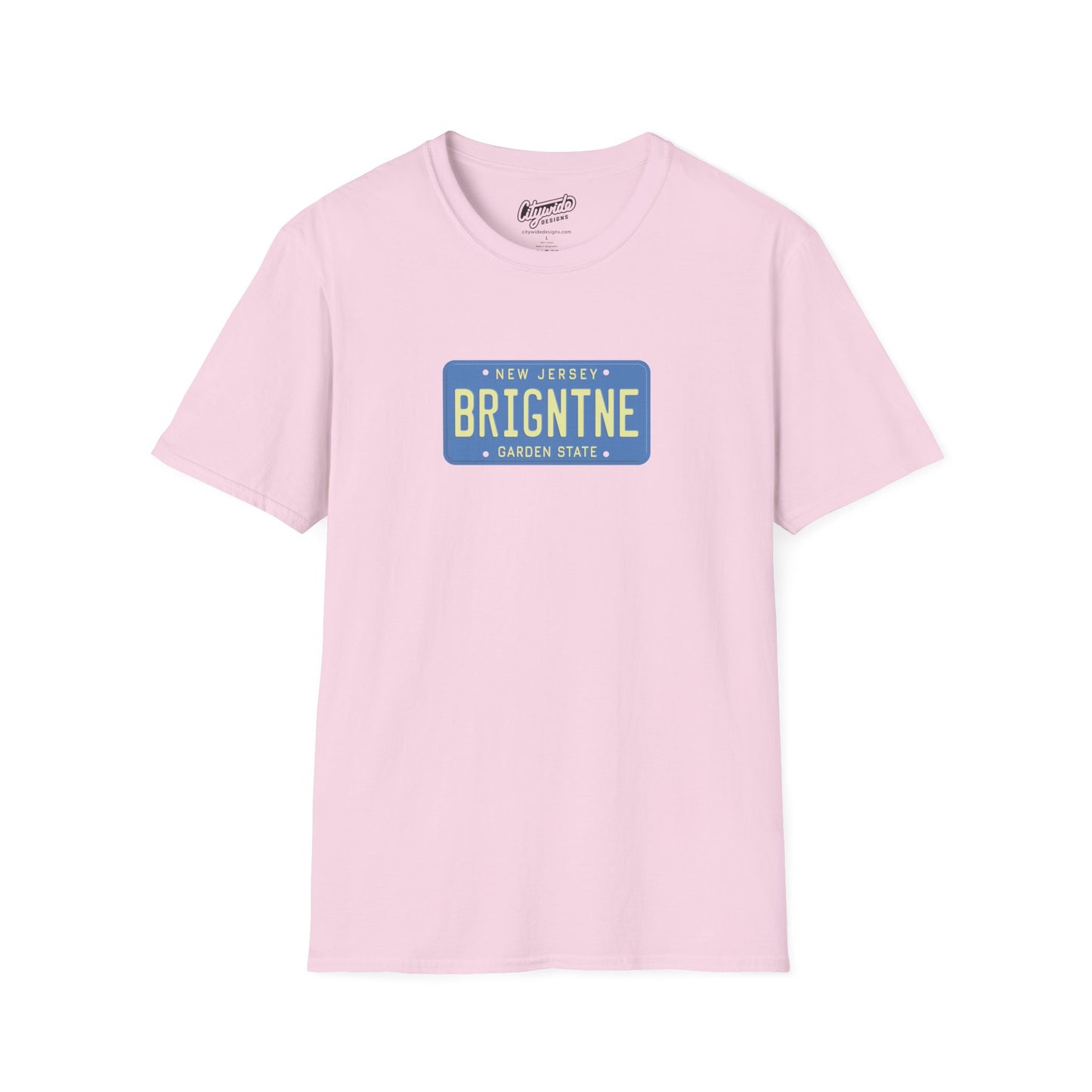 New Jersey Personalized License Plate Graphic Tee with Brigantine Text