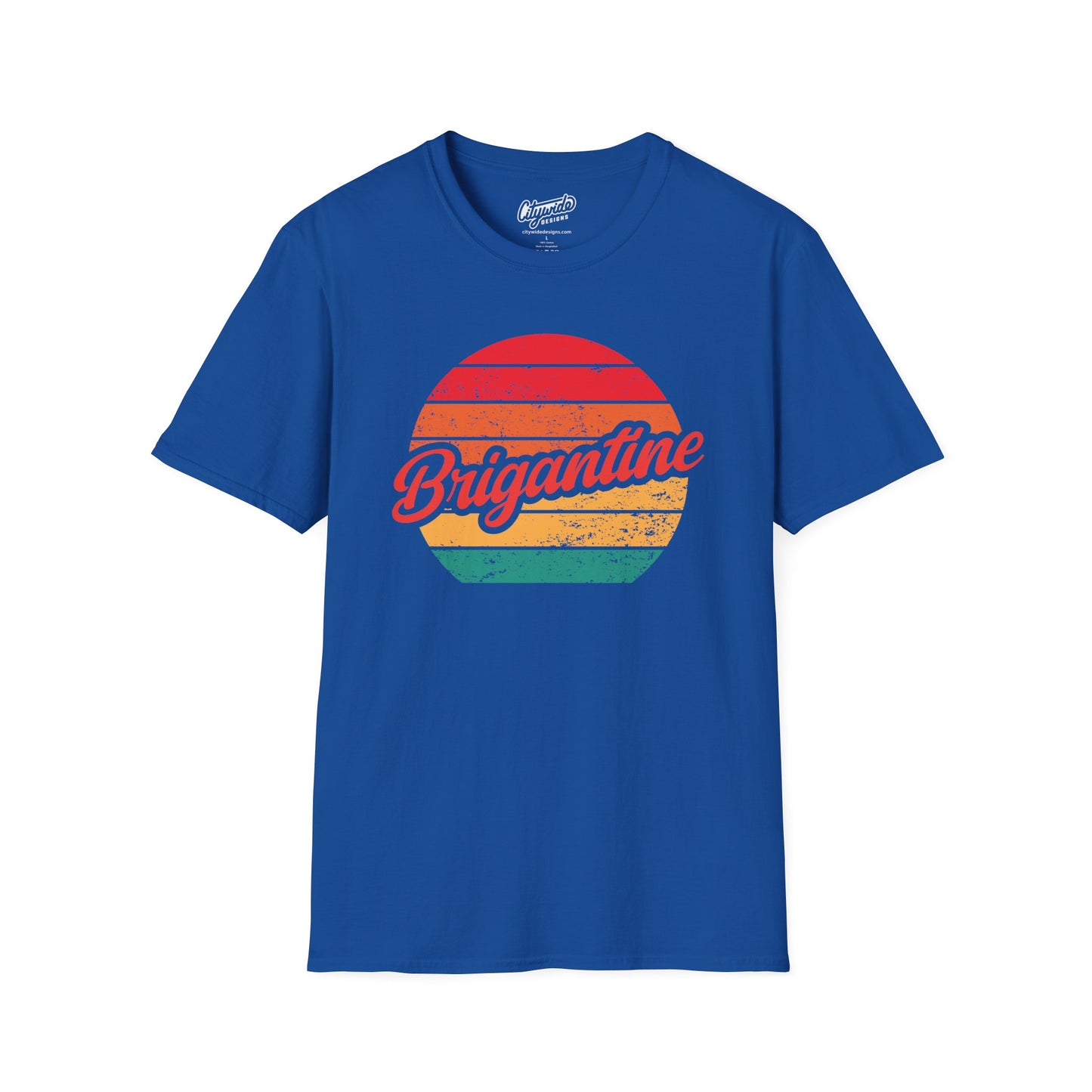 Brigantine, Colorful Retro Sunset Graphic T-Shirt