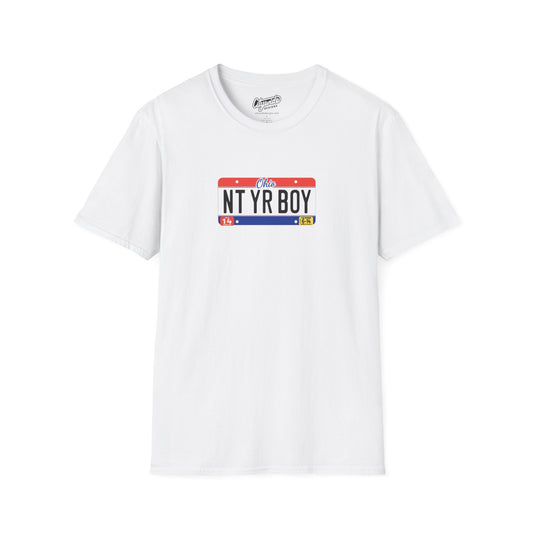 Ohio License Plate Graphic Tee with Nt Yr Boy Text T-Shirt