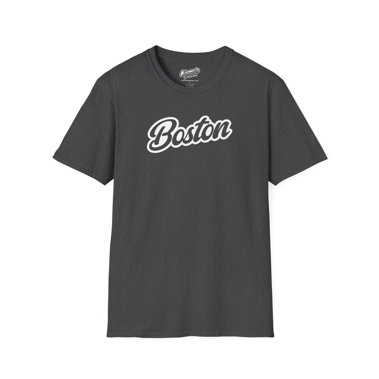 Boston, MA Classic Script Text Stylish T-Shirt