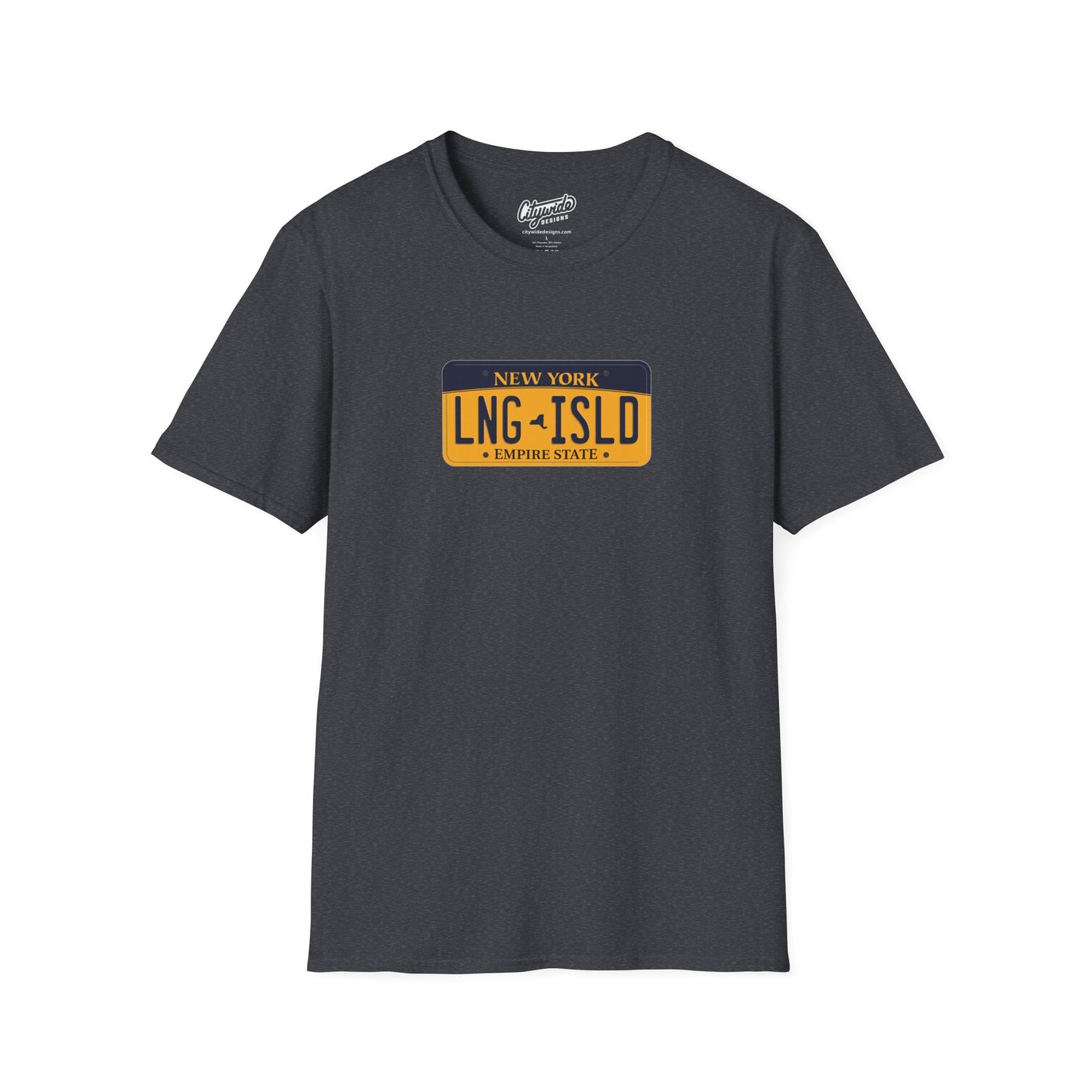 New York License Plate Graphic Tee with Lng Isld Text T-Shirt