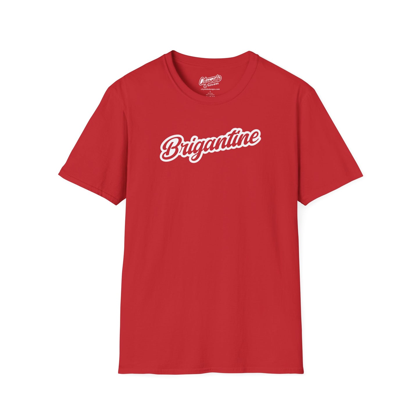 Brigantine NJ, Fancy Script Text Graphic T-Shirt