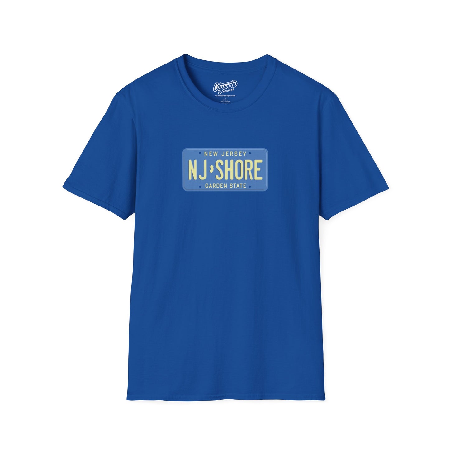 New Jersey Personalized License Plate Graphic Tee with NJ Shore Text