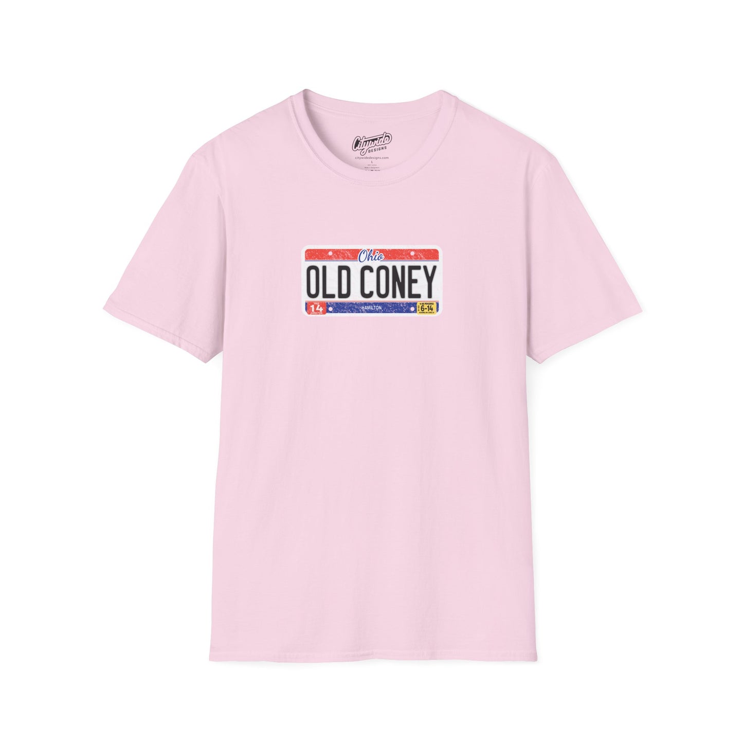 Ohio License Plate Graphic Tee with Old Coney Text T-Shirt