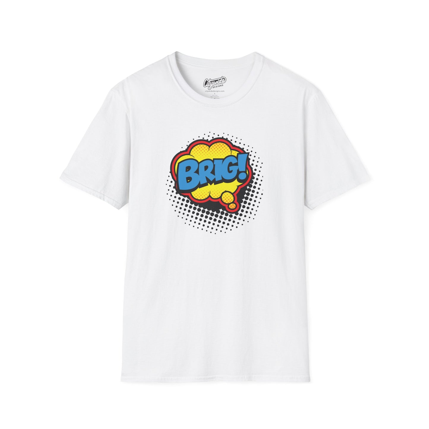 Brig in Pop Art Comic Word Bubble Graphic Tee with Halftone Dots