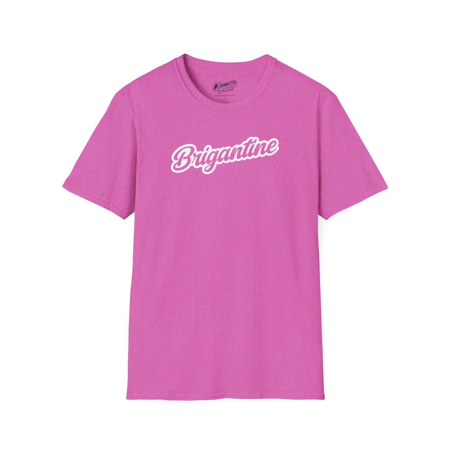 Brigantine NJ, Fancy Script Text Graphic T-Shirt