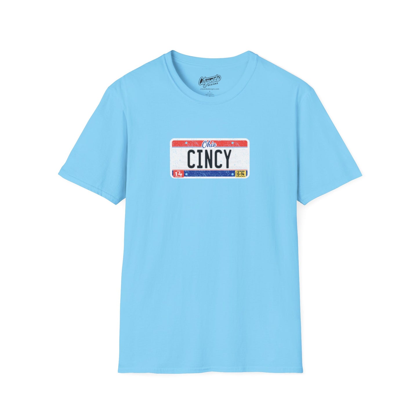 Ohio Personalized License Plate Graphic Tee with Cincy Text