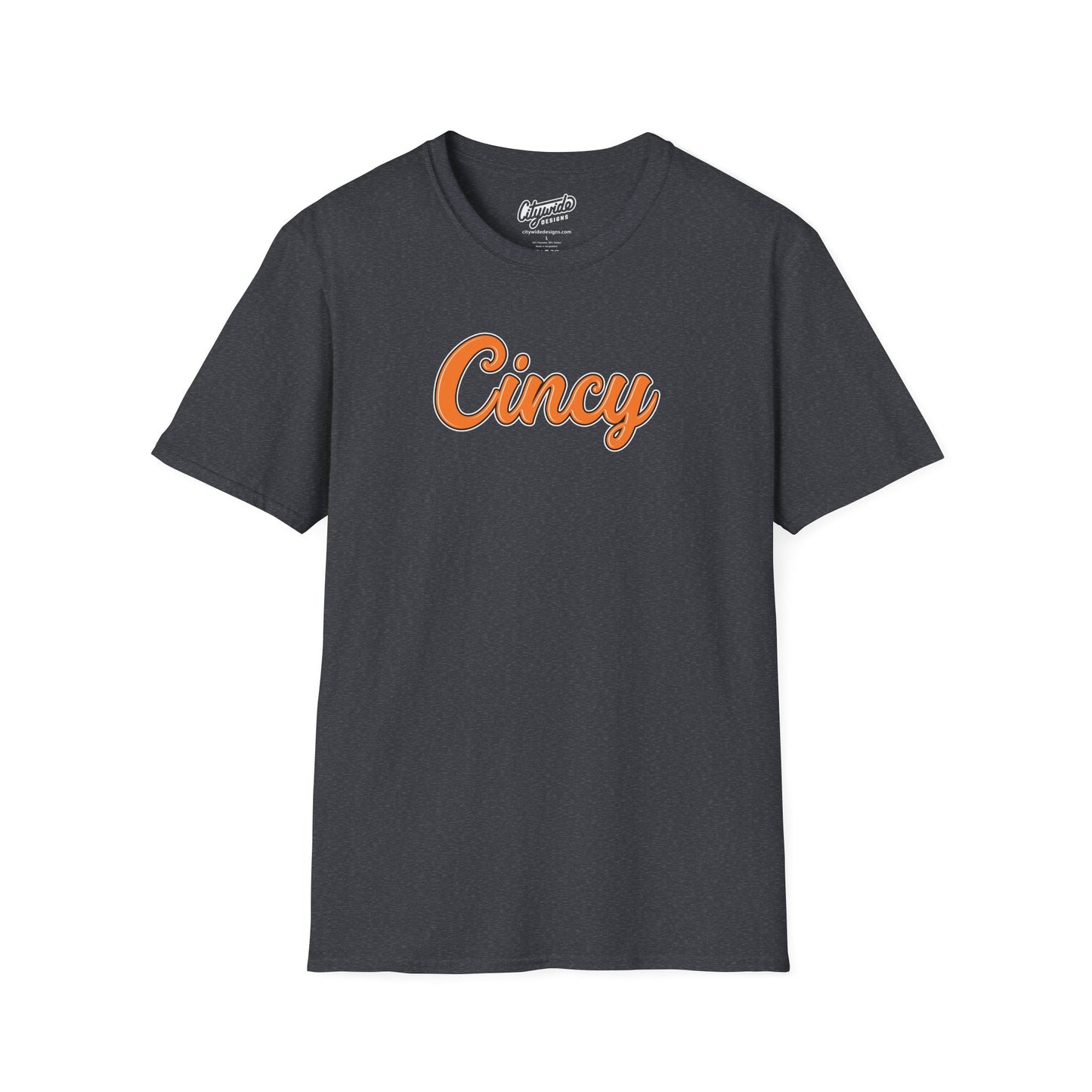 Cincy Retro Script T-shirt, Stylish Double Outline Font