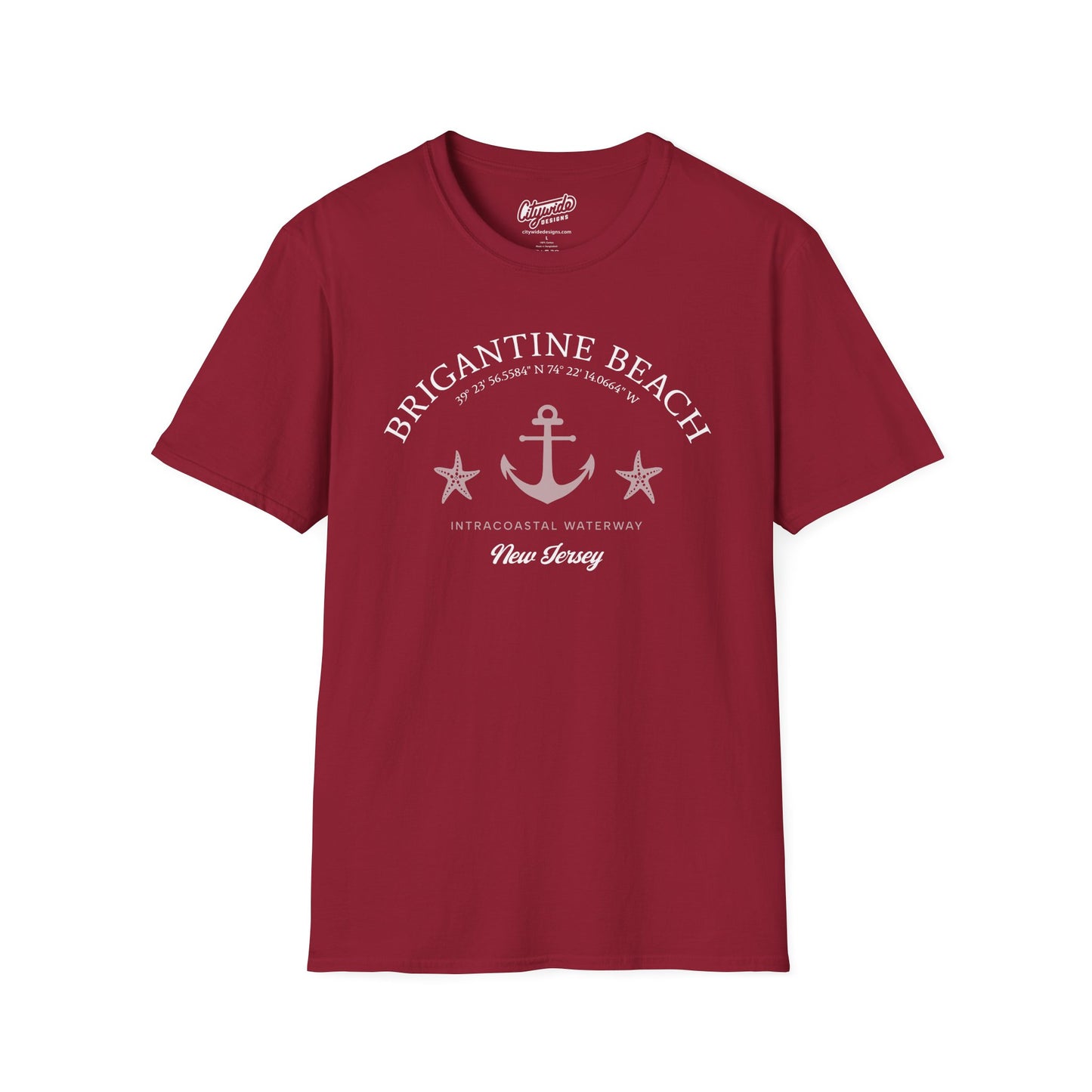 Brigantine Island, New Jersey Starfish and Anchor T-Shirt