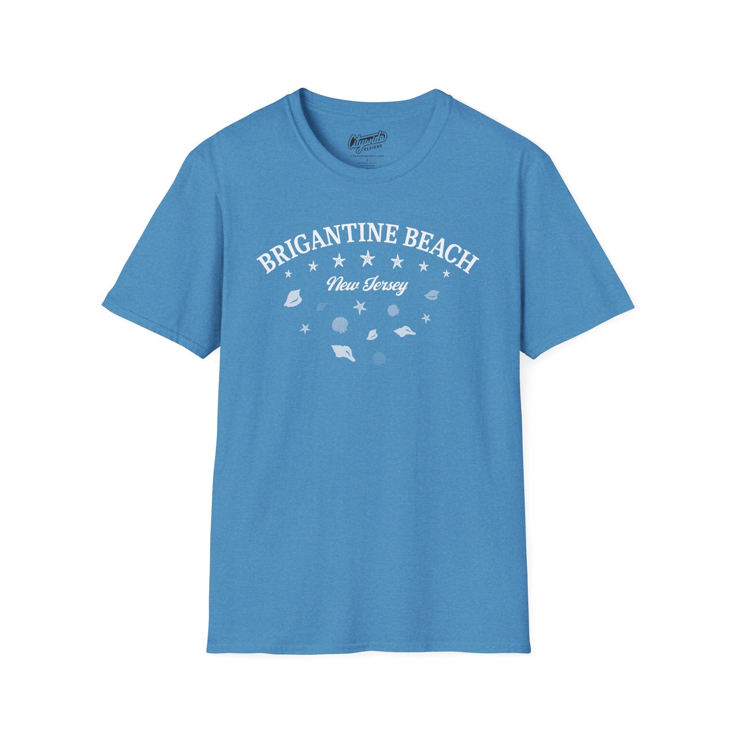 Brigantine Beach New Jersey Seashells And Stars T-Shirt