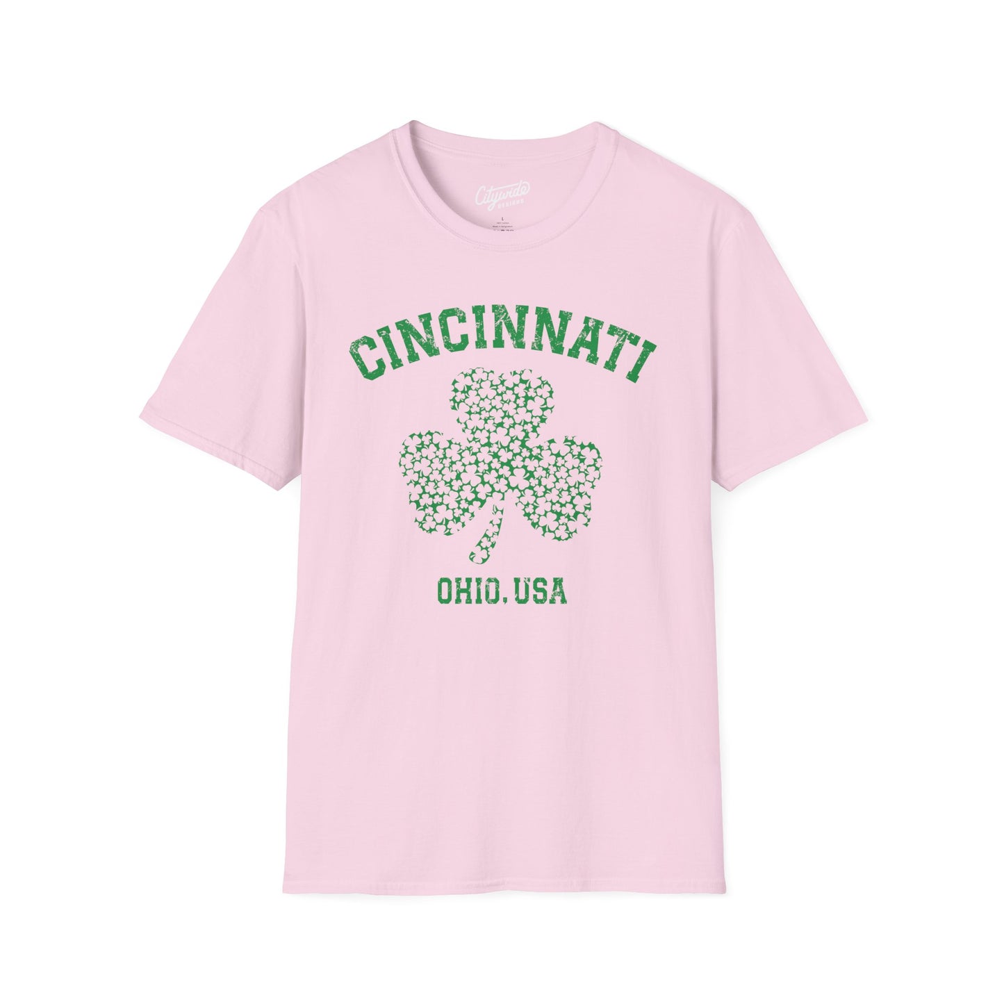 Cincinnati St Patricks Day Shirt, Big Shamrock Made of Mini Clovers