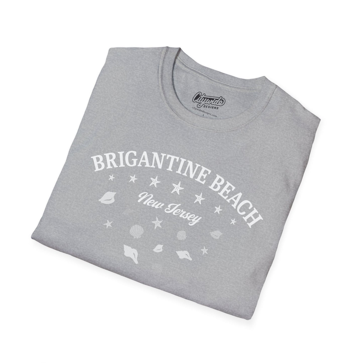 Brigantine Beach New Jersey Seashells And Stars T-Shirt