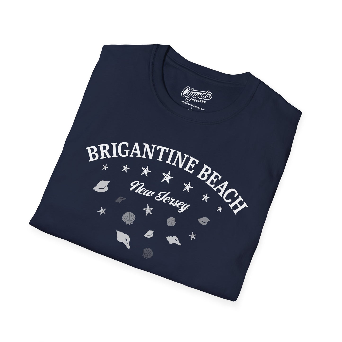 Brigantine Beach New Jersey Seashells And Stars T-Shirt