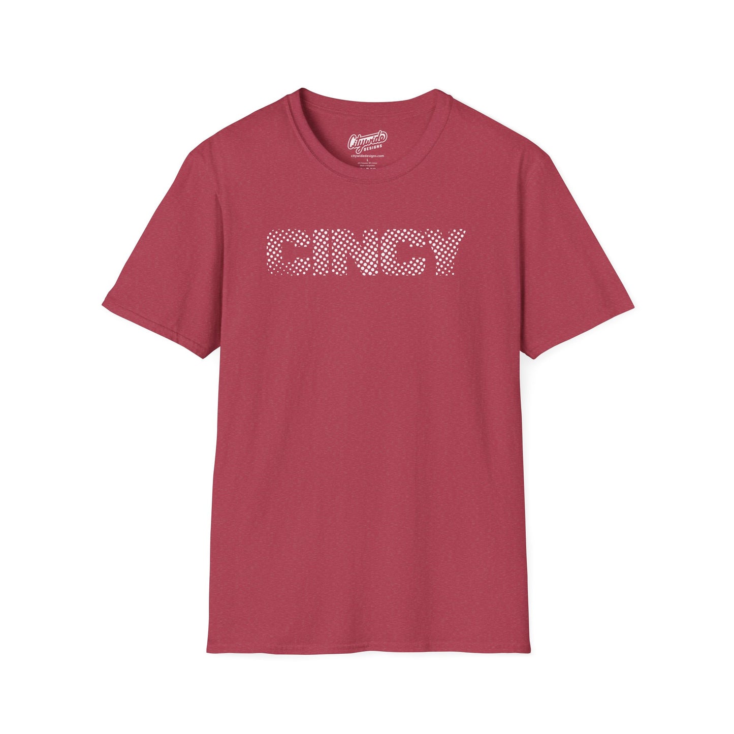 CINCY Pop Art Design Graphic Tee Created From Halftone Dots