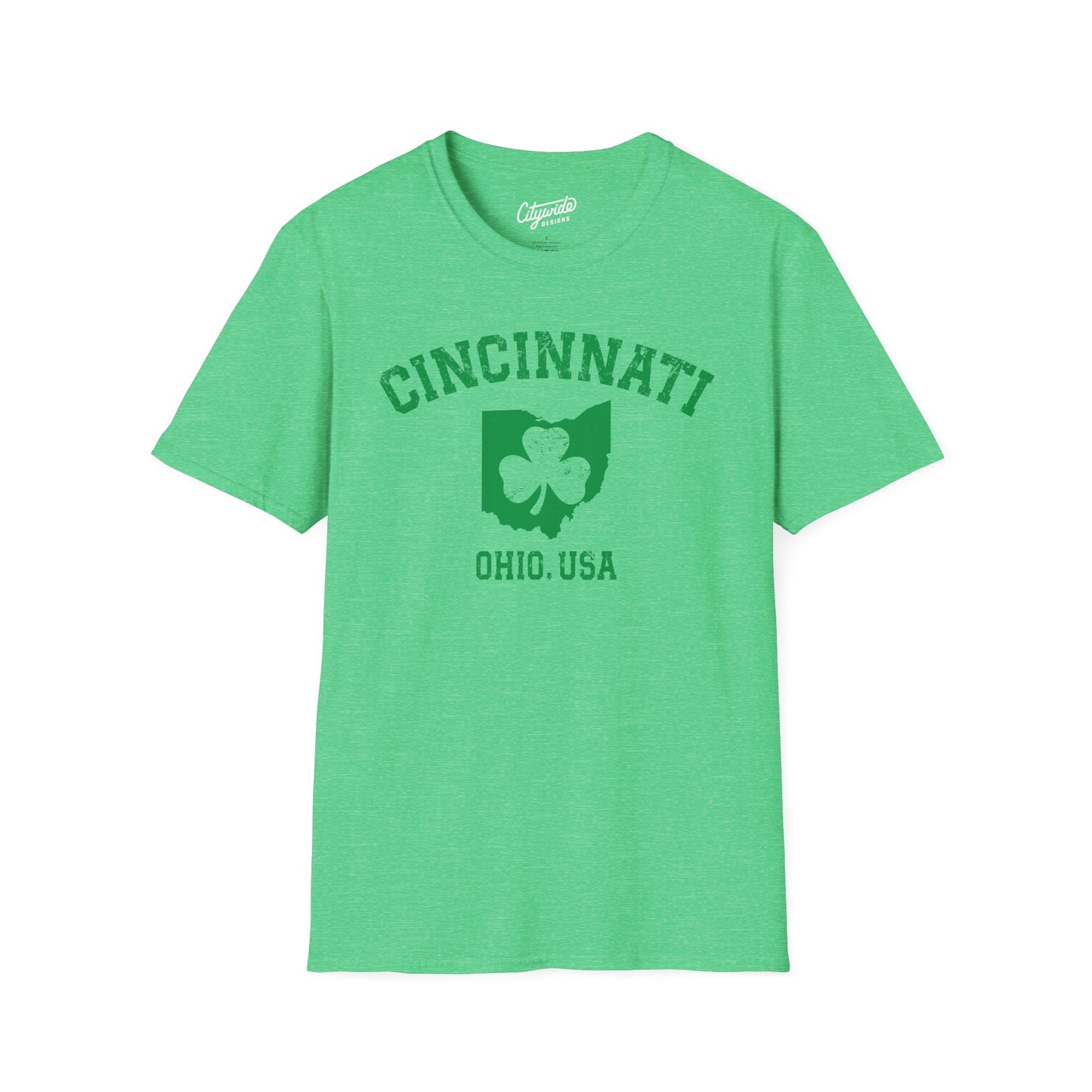 Cincinnati Shamrock Inside Ohio State T-Shirt St. Patricks Day Apparel