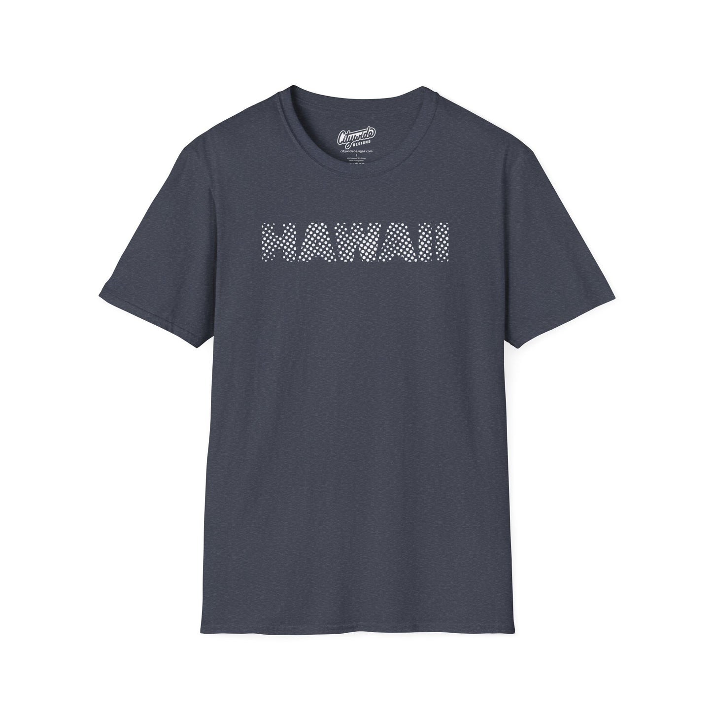 Hawaii Pop Art Design Graphic Tee, Created from Halftone Dots Text
