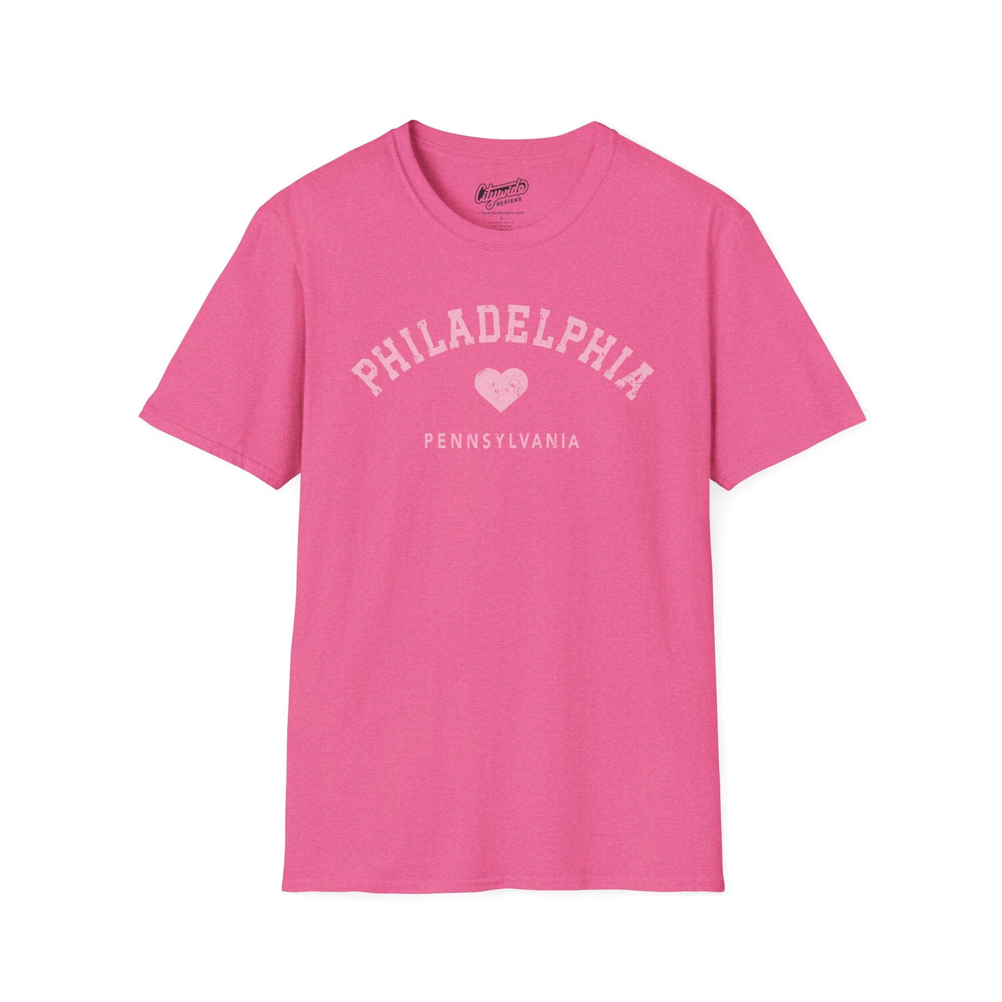 Philadelphia, PA T-Shirt with Heart, Faded, Distressed Look