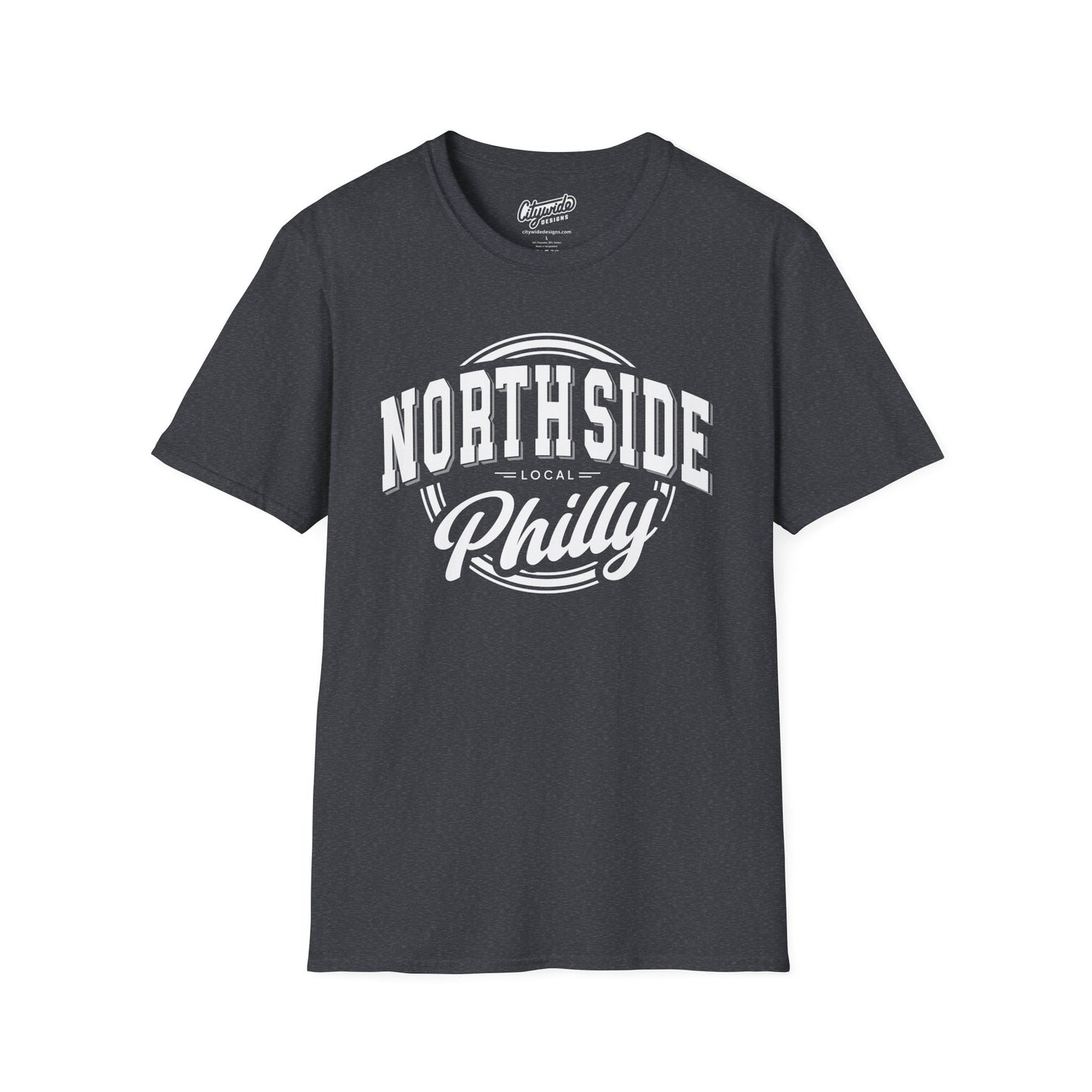 North Side Philly, Arched & Script Text, Philadelphia Graphic Tee