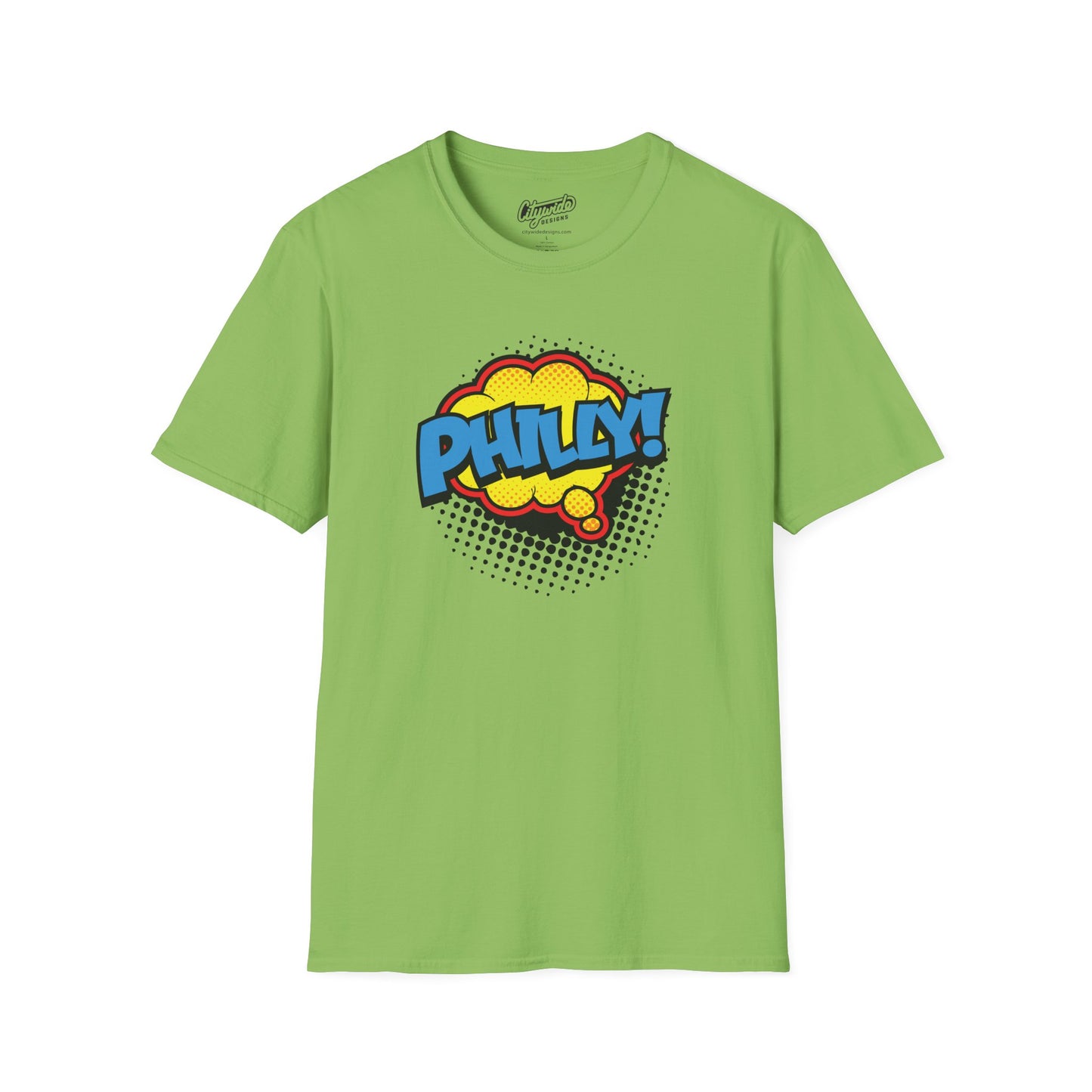 Philly in Pop Art Comic Word Bubble Graphic Tee with Halftone Dots