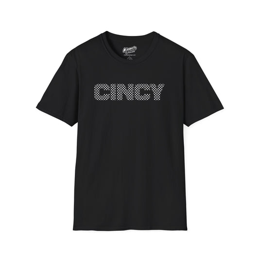 CINCY Created From Small Patterned Baseball Design Graphic Tee