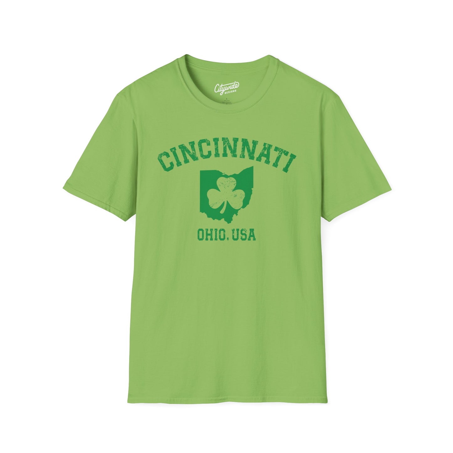 Cincinnati Shamrock Inside Ohio State T-Shirt St. Patricks Day Apparel