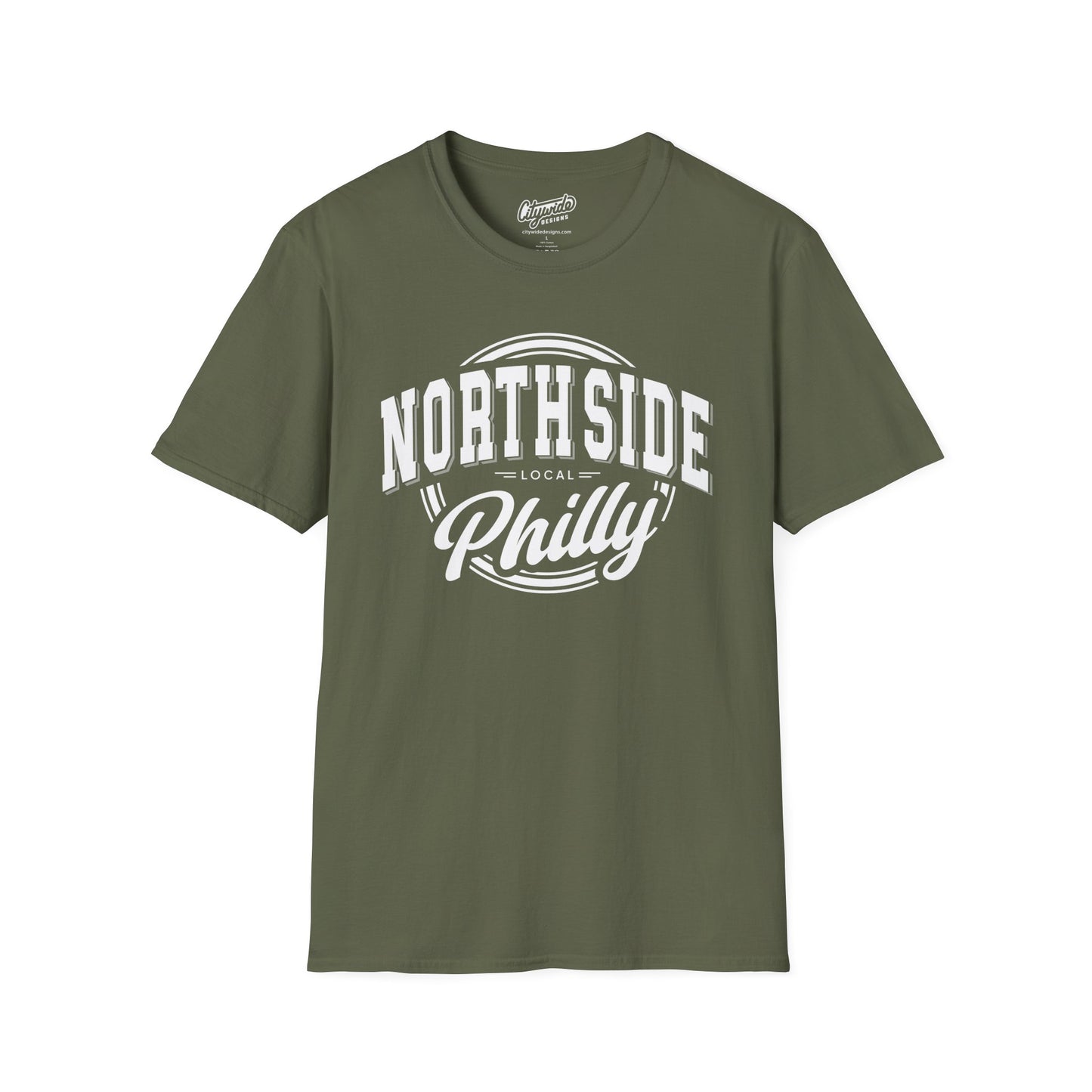 North Side Philly, Arched & Script Text, Philadelphia Graphic Tee