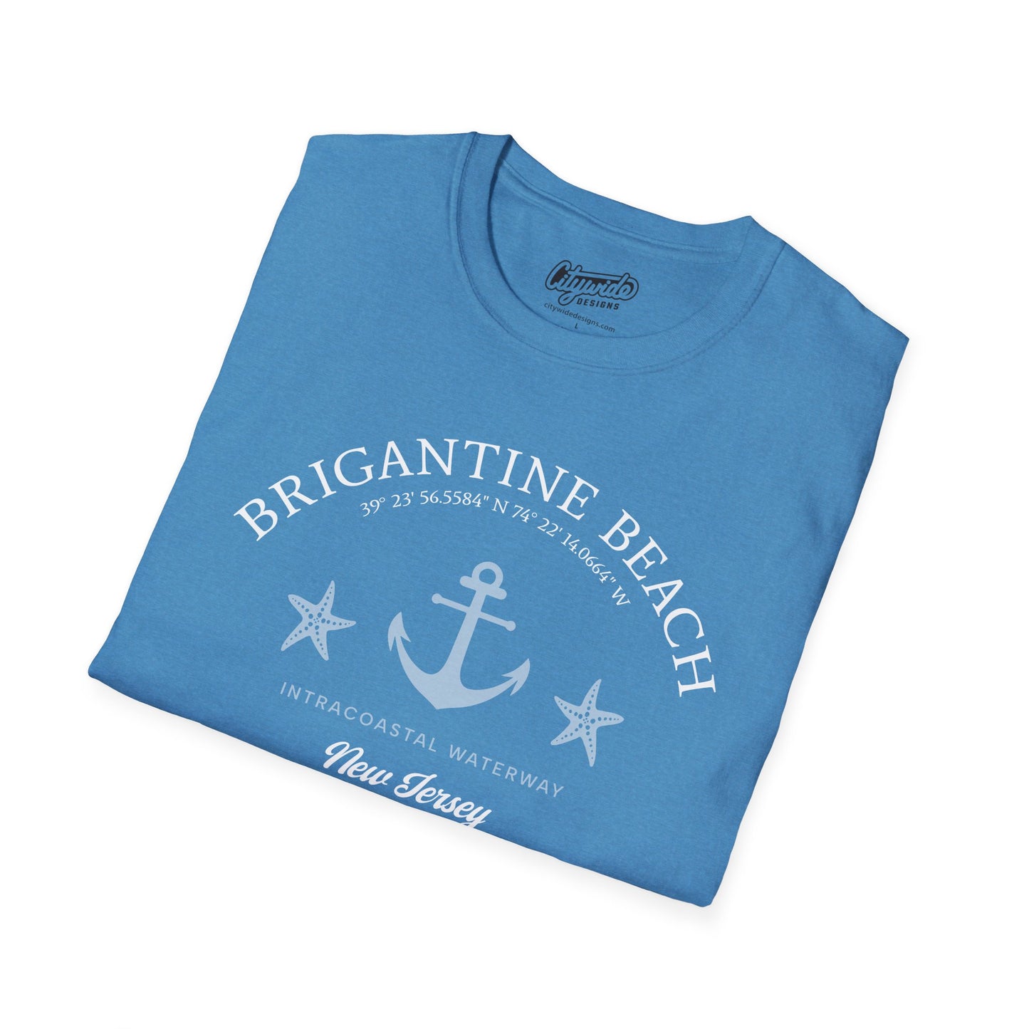 Brigantine Island, New Jersey Starfish and Anchor T-Shirt