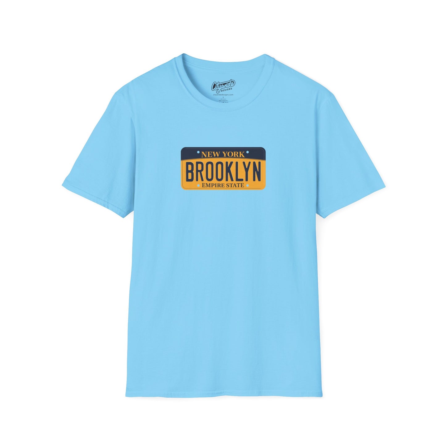 New York License Plate Graphic Tee with Brooklyn Text T-Shirt