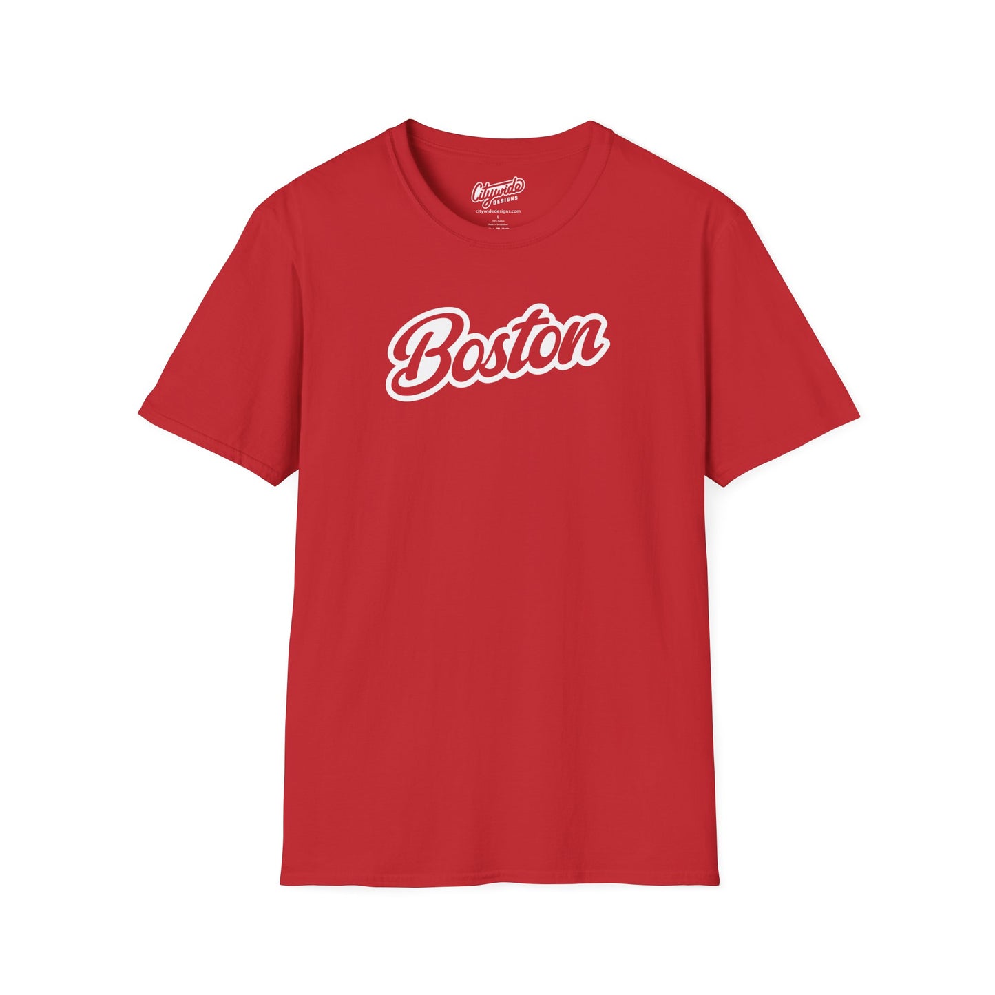 Boston, MA Classic Script Text Stylish T-Shirt