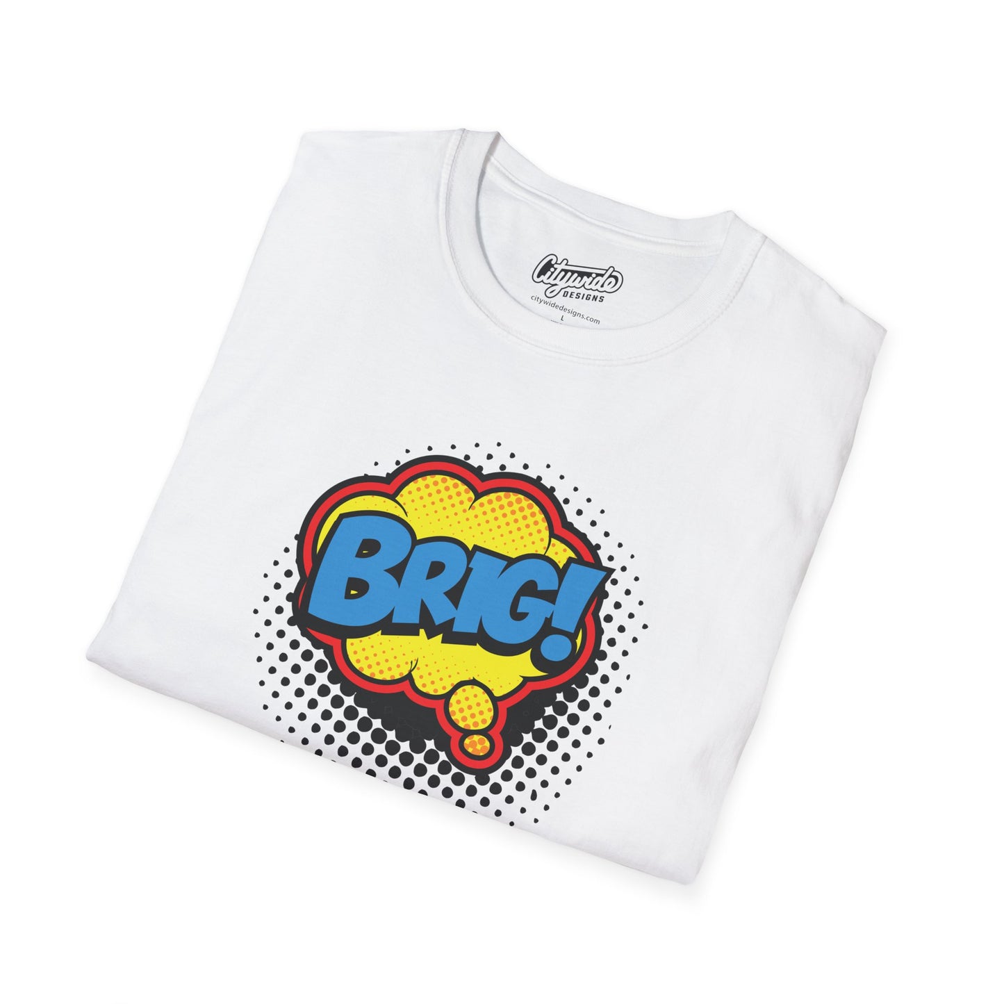 Brig in Pop Art Comic Word Bubble Graphic Tee with Halftone Dots