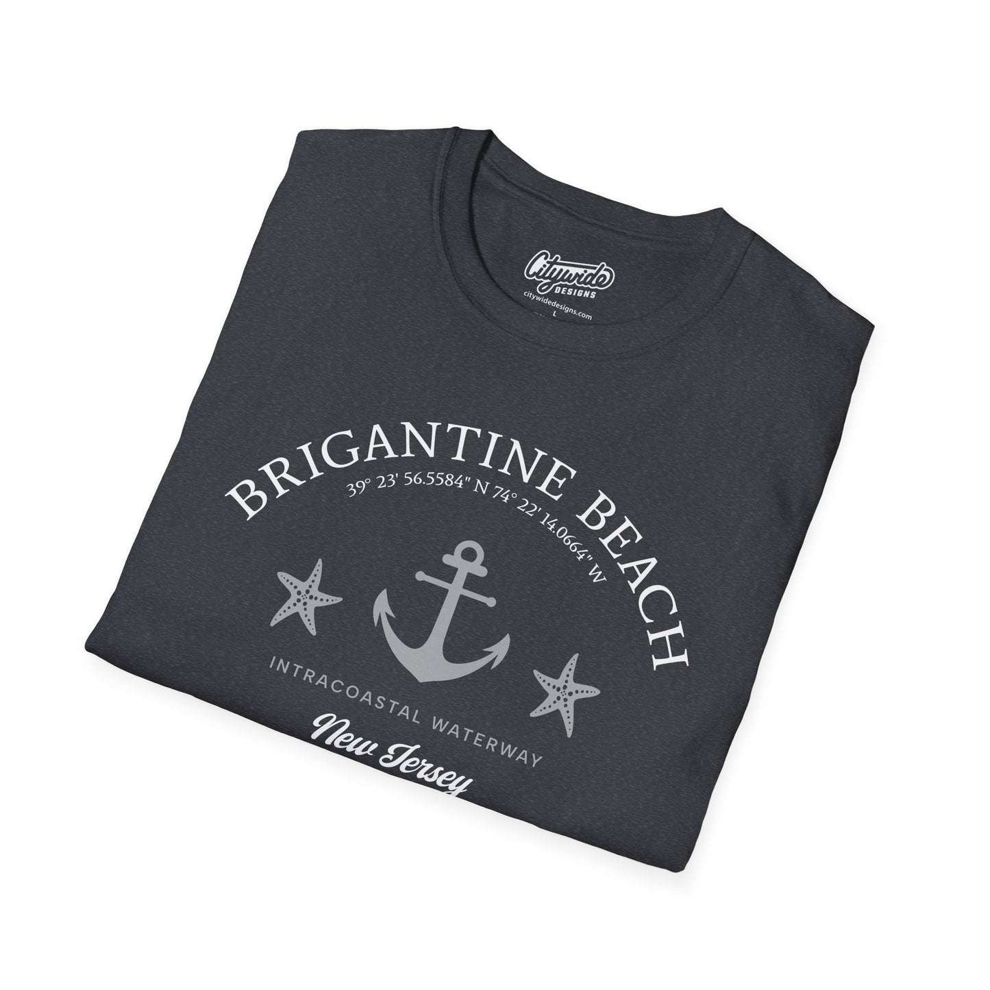 Brigantine Island, New Jersey Starfish and Anchor T-Shirt