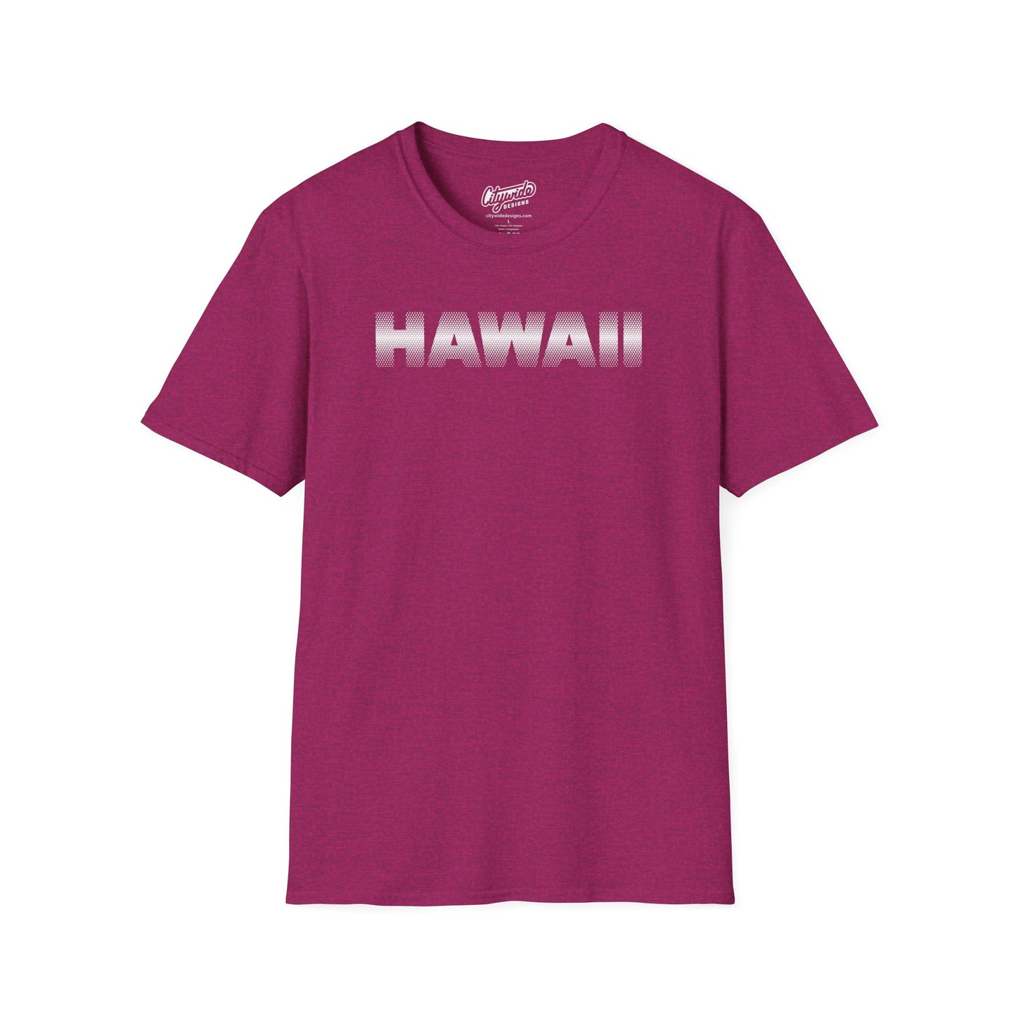 Hawaii Pop Art Graphic Tee, With Halftone Dots on Top and Bottom