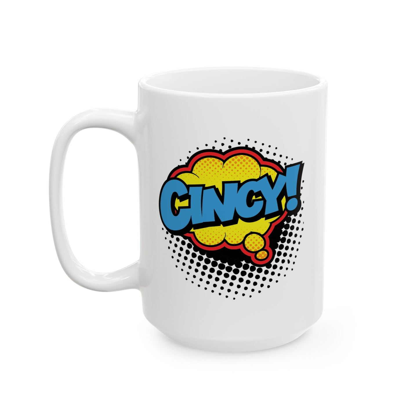 Cincy Comic Pop Art Ceramic Mug – Retro Coffee Cup (11oz, 15oz)