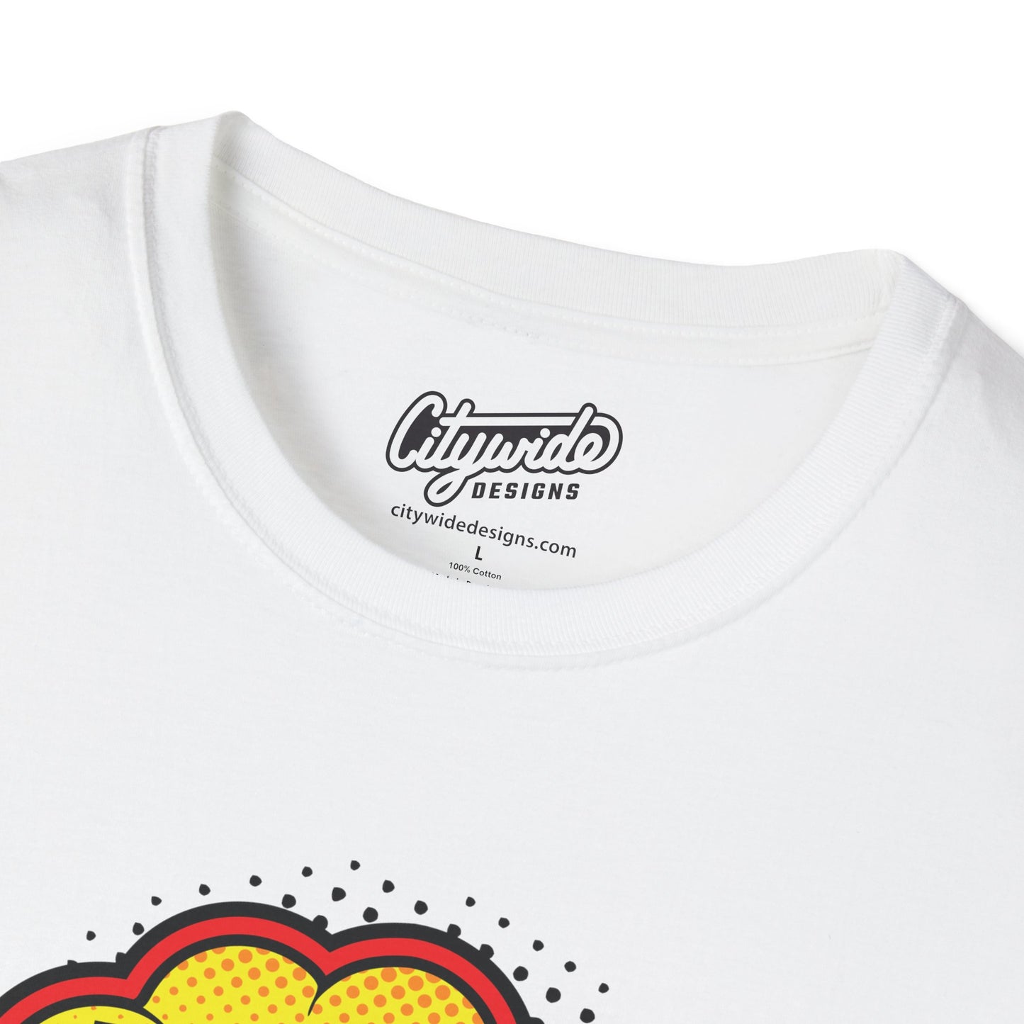 NYC in Pop Art Comic Word Bubble Graphic Tee with Halftone Dots