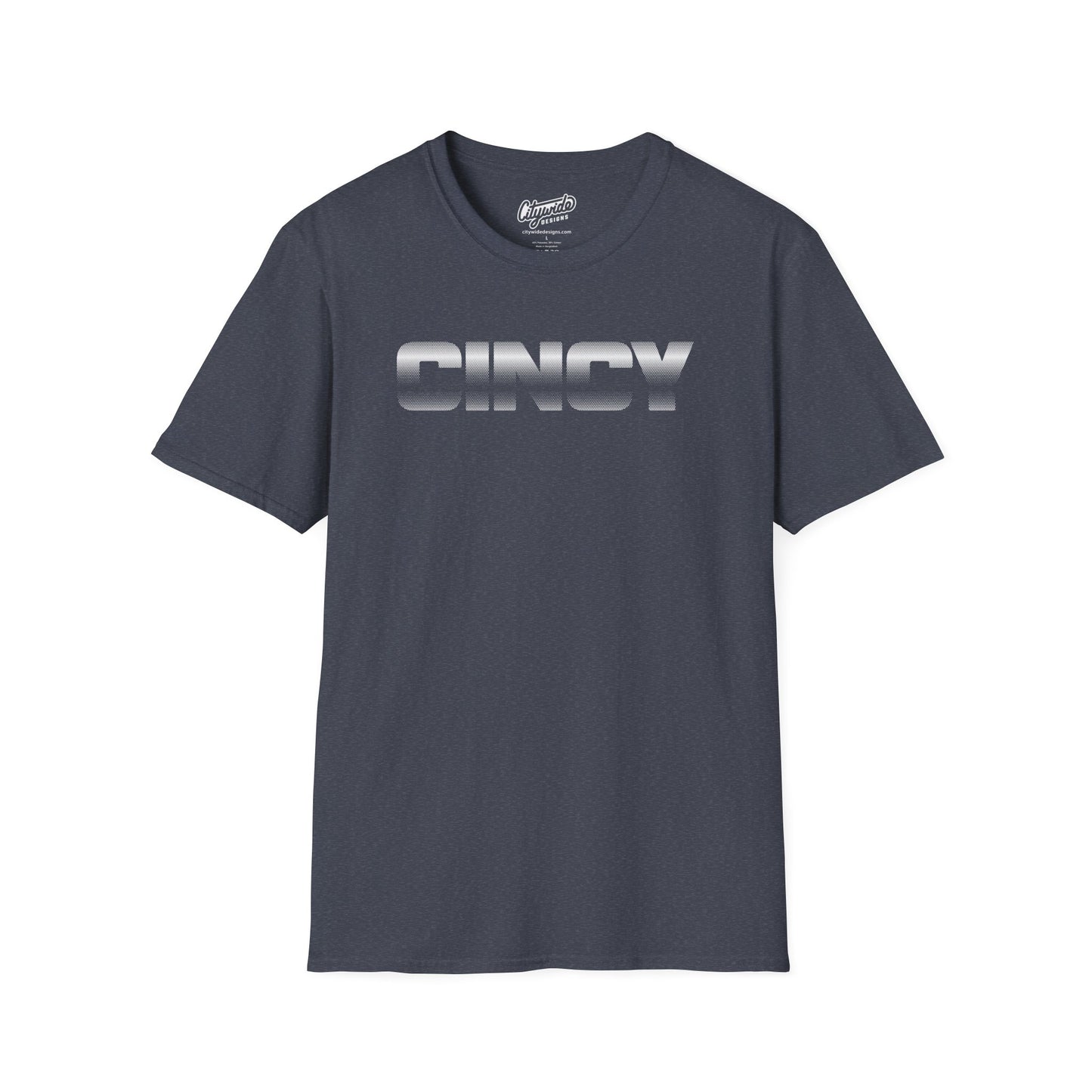 CINCY Pop Art Graphic Tee, Hafltone Dots, Dark Band In Center