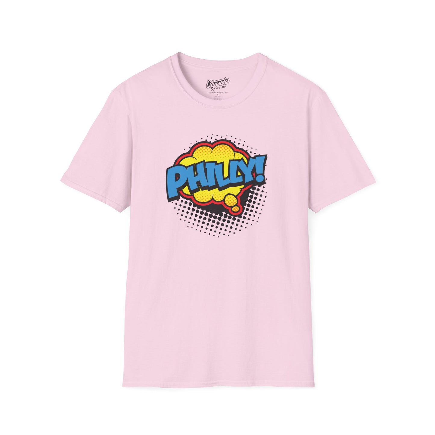 Philly in Pop Art Comic Word Bubble Graphic Tee with Halftone Dots