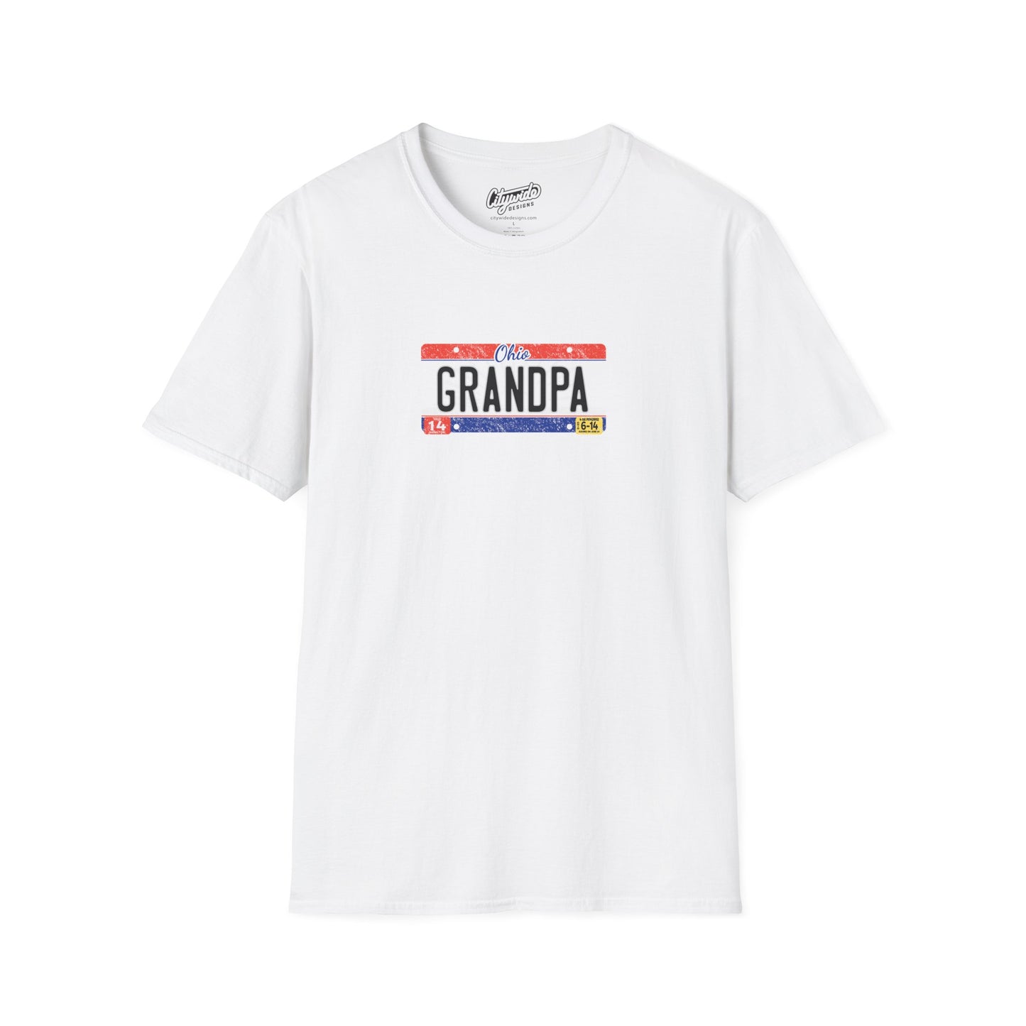 Ohio Personalized License Plate Graphic Tee with Grandpa Text