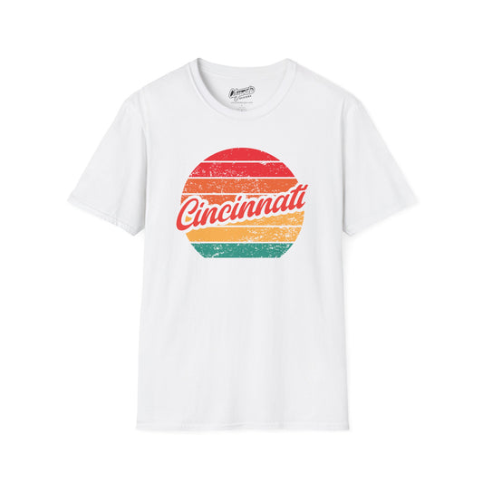 Cincinnati, OH, Colorful Retro Sunset Graphic T-Shirt