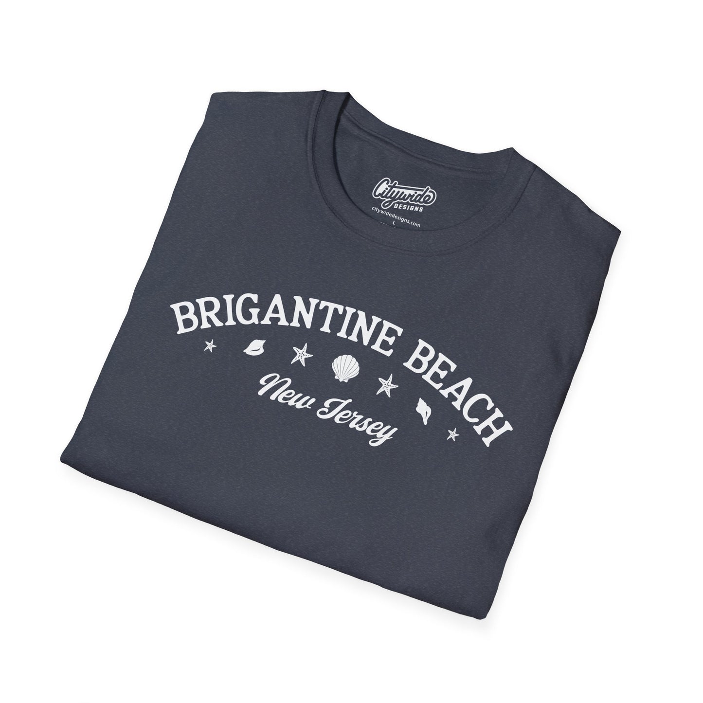 Brigantine Beach, New Jersey Shells And Stars On Arch T-Shirt