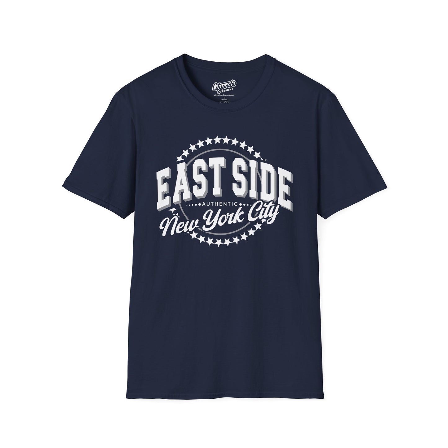 East Side, New York City Graphic Tee with Circle of Stars